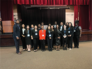 District 3 Youth and Government state qualifi ers pose for a group picture in their best buisiness attire.